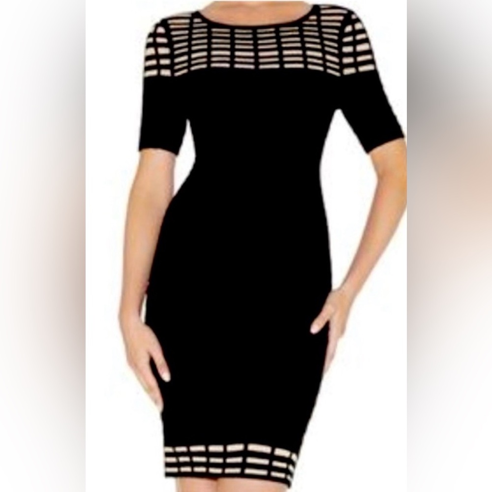 HERVE LEGER Gisele Dress Black Bodycon NWT